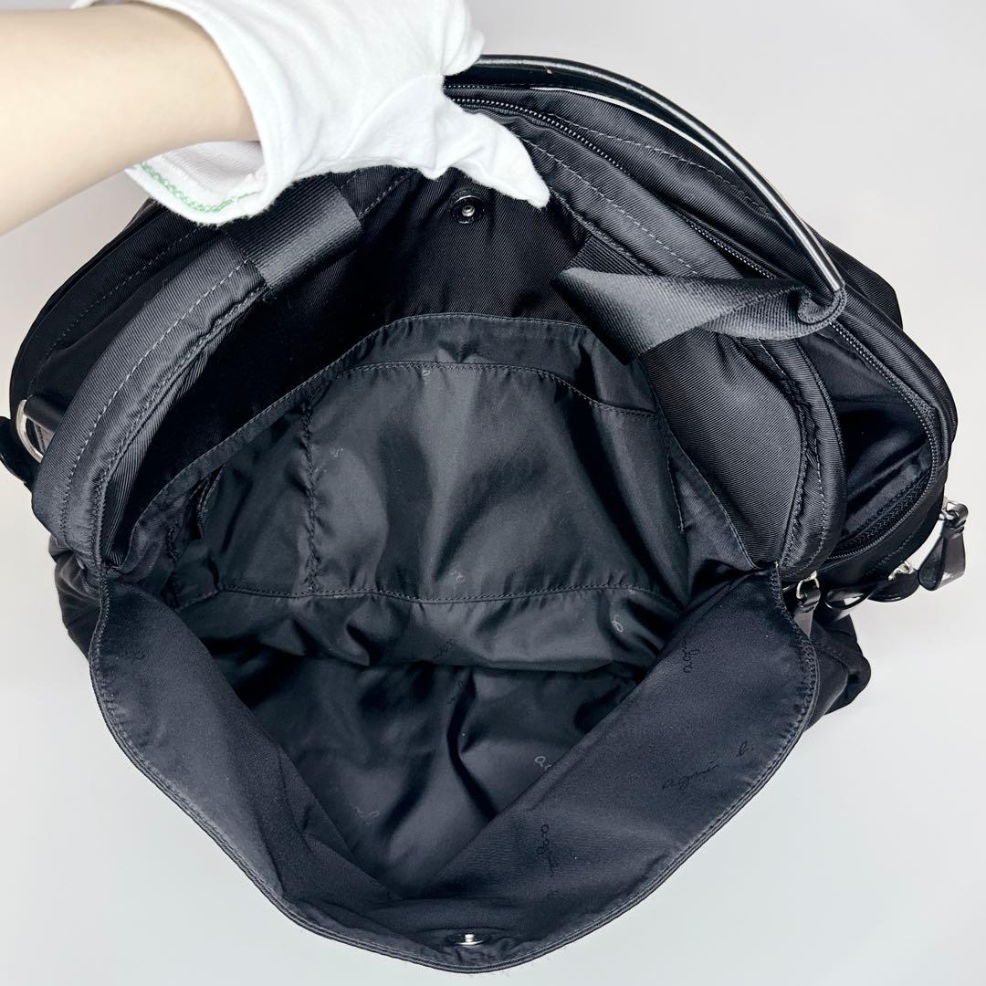 【24時間以内発送】アニエスべー ボヤージュ ナイロン ボストンバッグ ブラック