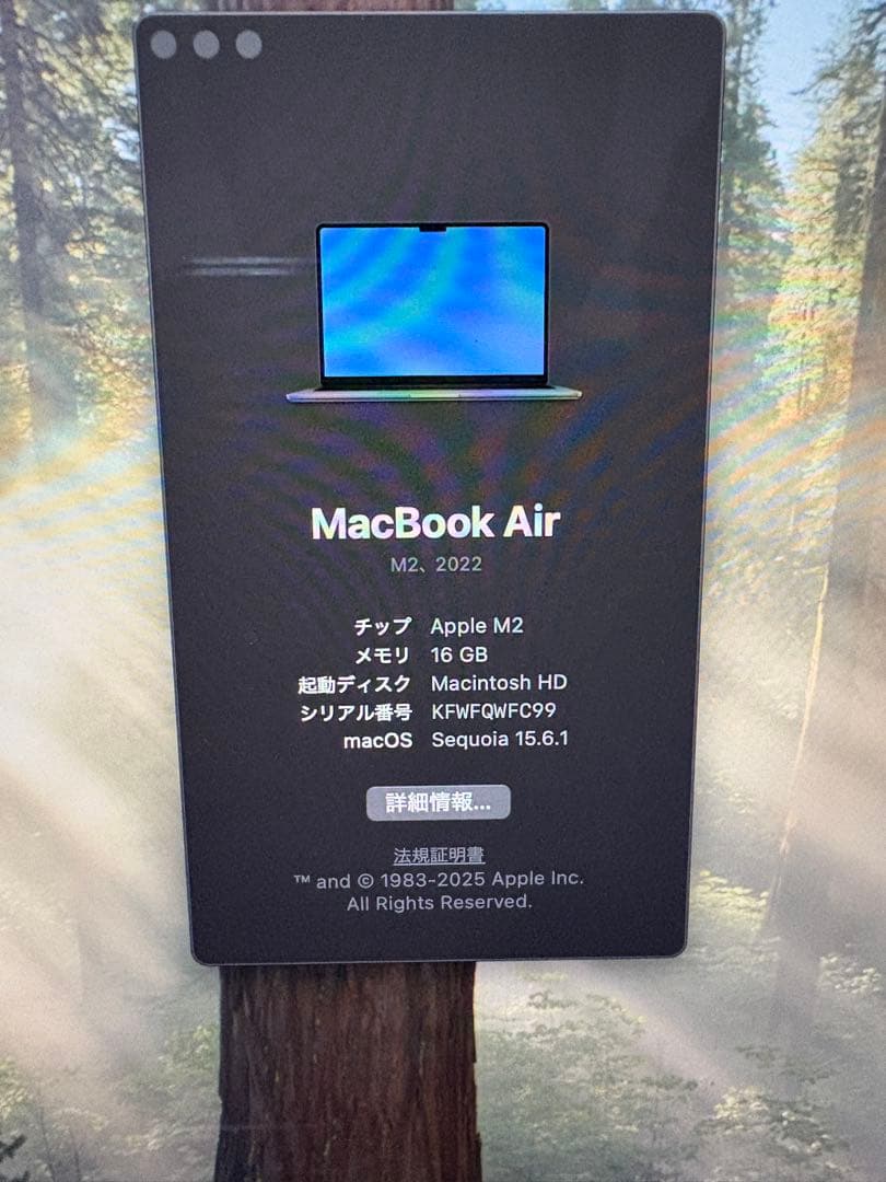 Apple MacBook Air 2022 13インチ本体