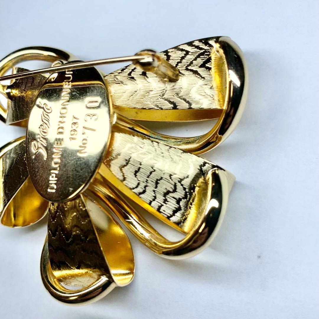 希少 Grosse DIPLOME D'HONNEUR ブローチ リボンフラワー