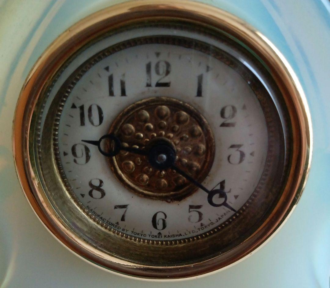 精工舎の置き時計　ウランガラス