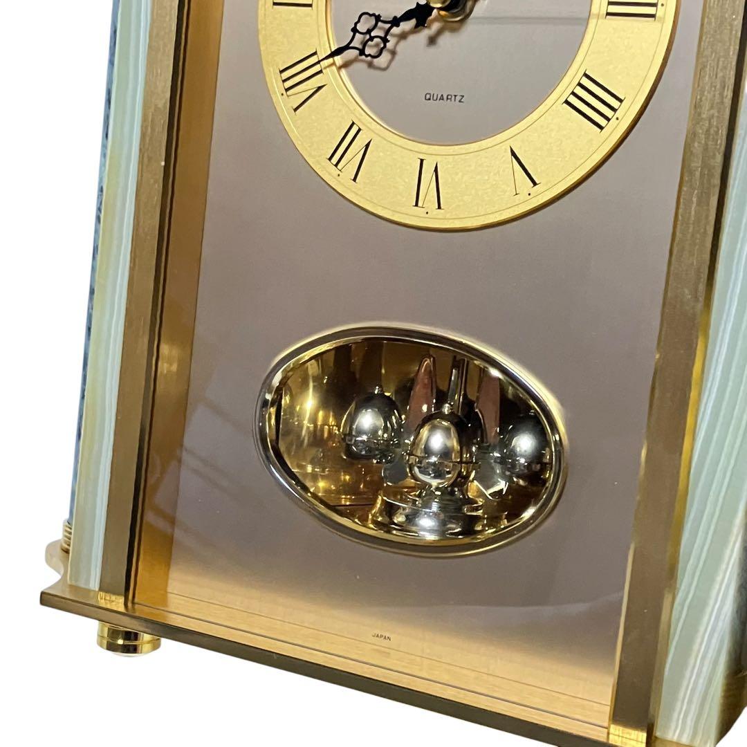 希少✨CITIZEN シチズン 大理石 高級 置き時計 4RG490 オニックス