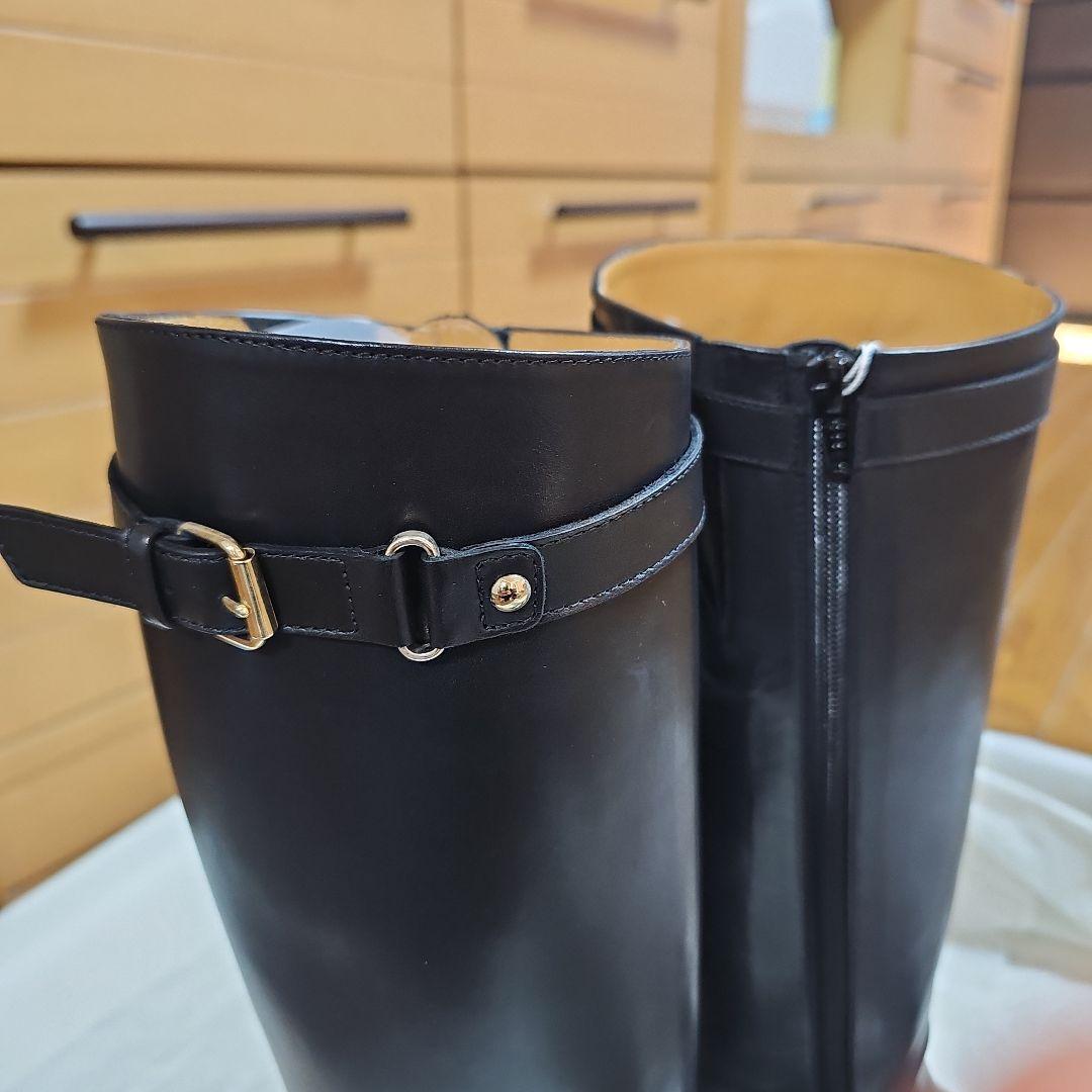 限定TOMORROWLAND　ブラックレザー ロングブーツ