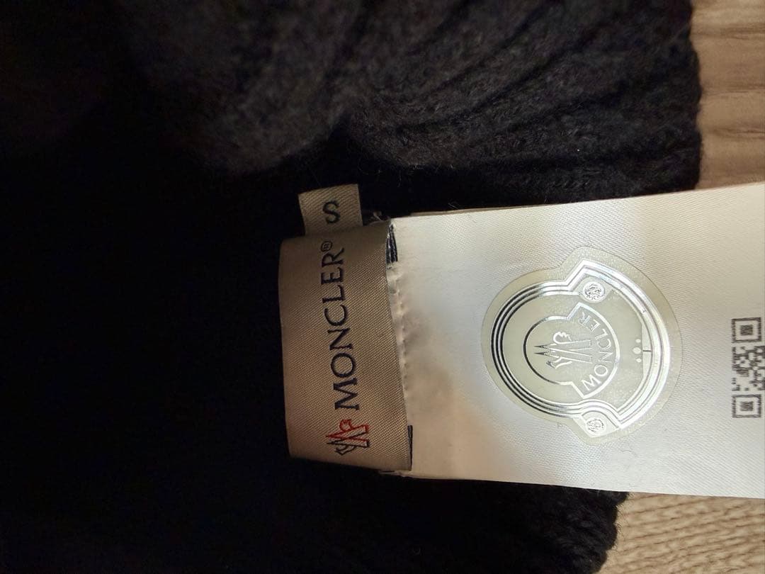 MONCLER ブラック 子供用 ニット帽 S
