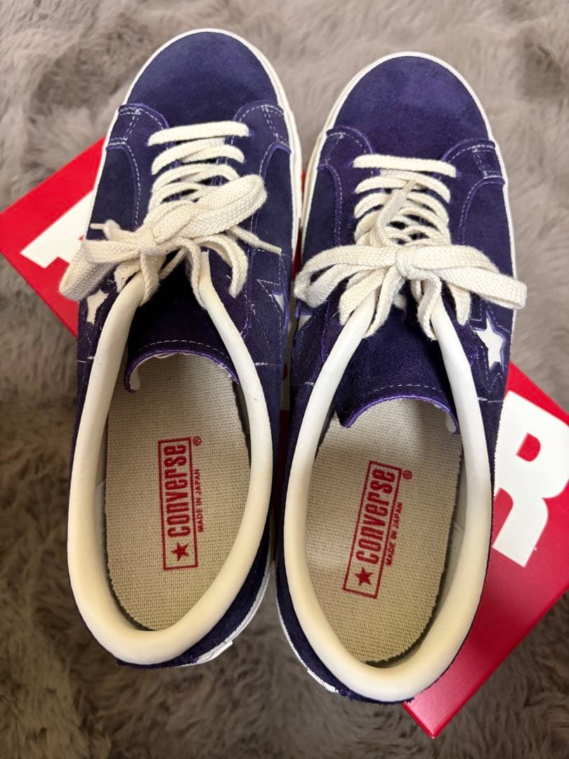 靴 CONVERSE ONE STAR J SUEDE PURPLE