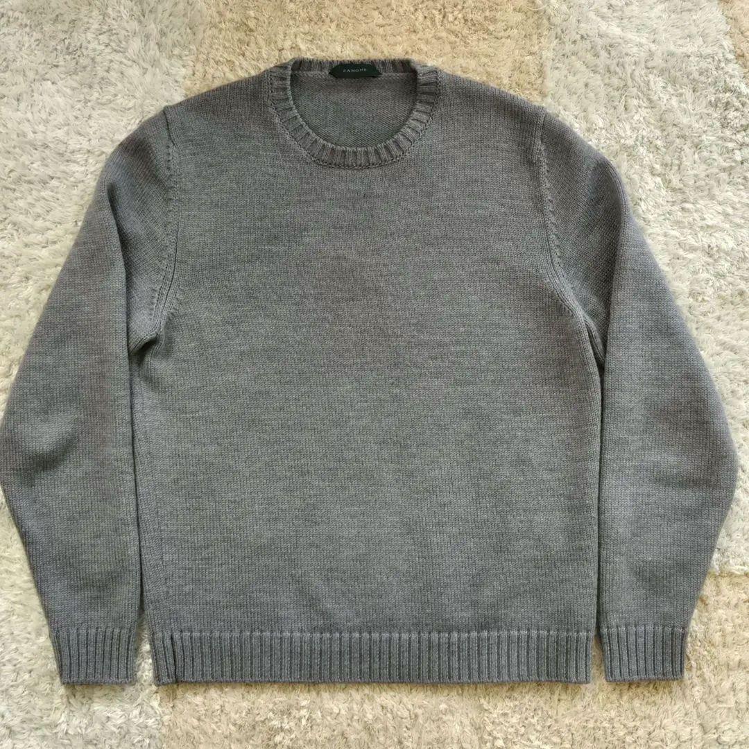 ひ*ん様 ZANONE グレー 5G クルーネックニット GIRO