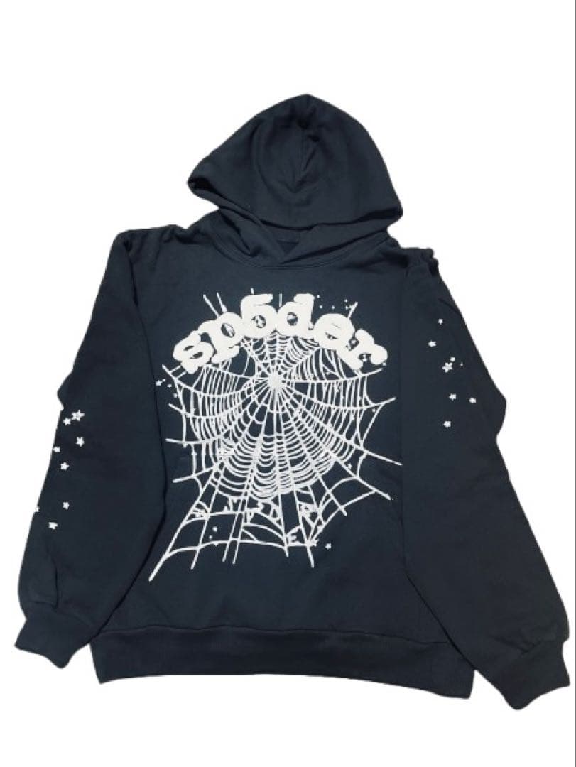 sp5der クモの巣デザイン パーカー S