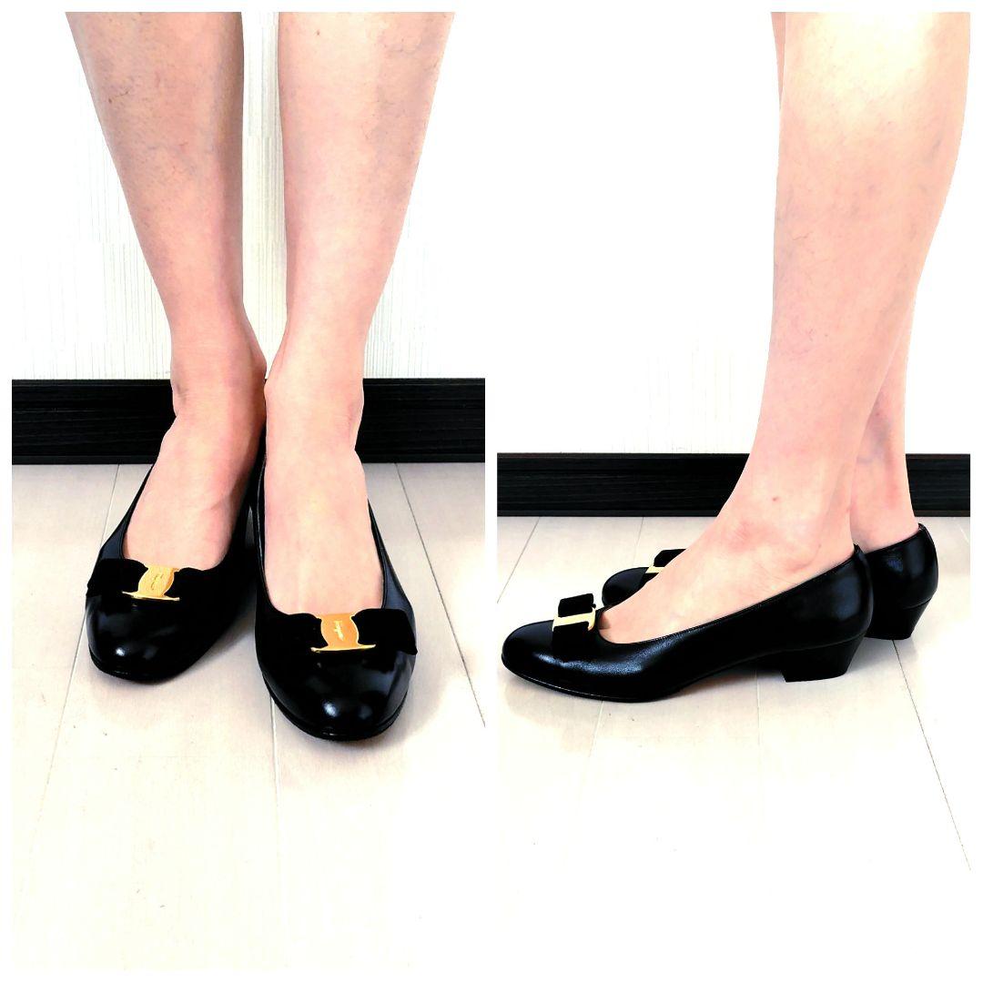 ✨️腕利き職人のリペア済✨️美品【フェラガモ】 ヴァラ パンプス 黒24.5cm