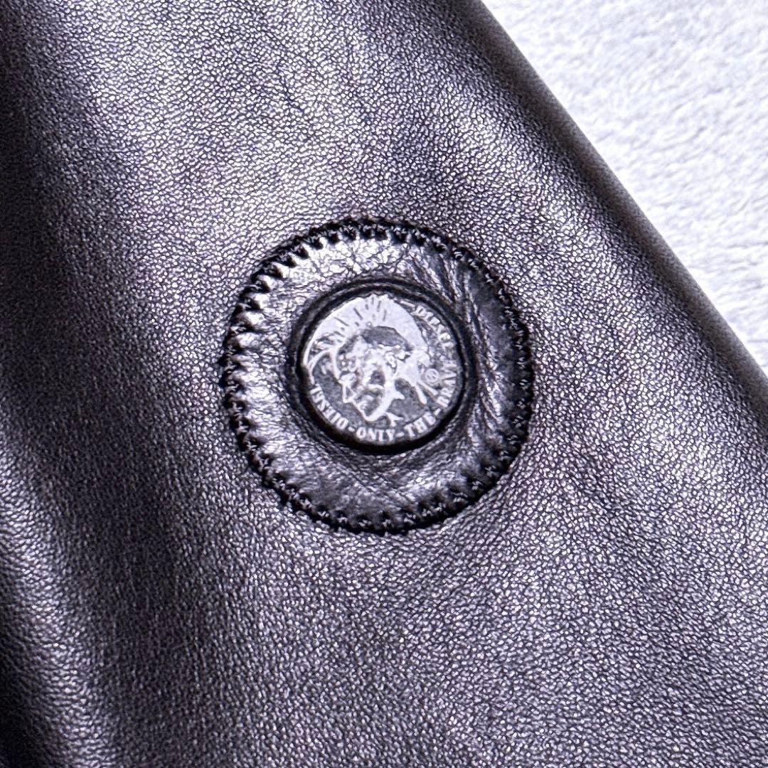 【未使用級】ディーゼル ライダース ラムレザー レザージャケット ブラック M