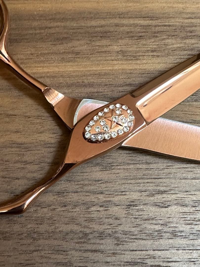 6インチ ピンクゴールド　スターデコレーション　カットシザー