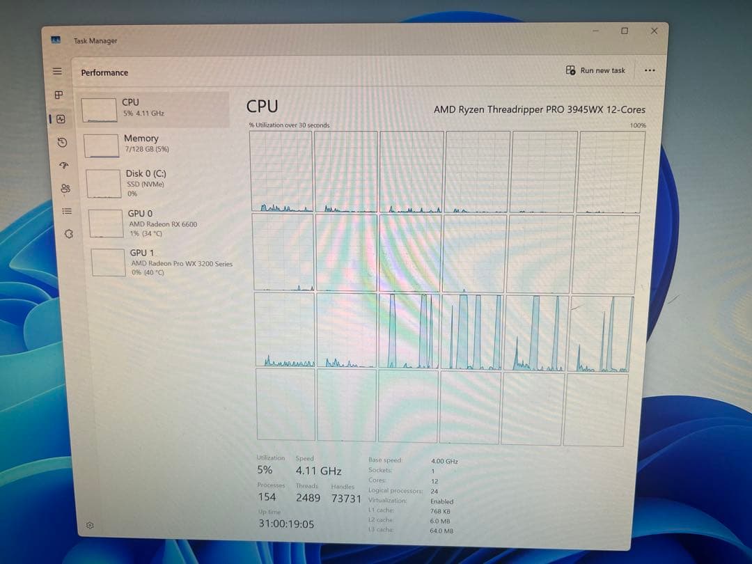 ワークステーション LenovoThinkStationP620 Ram 128GB SSD 1TB