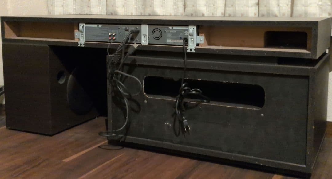 サブウーファー内蔵 シャープシアターサラウンドテレビ台 AN-ACY1リモコン付