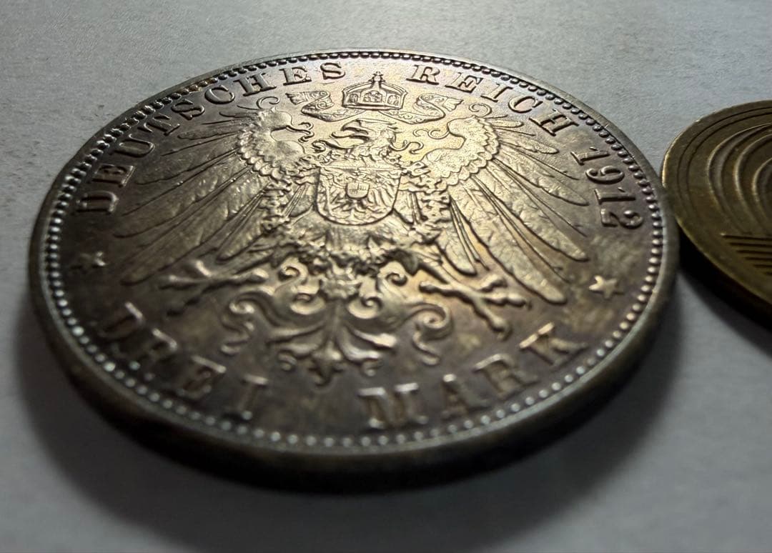 ア*ー様 1912年G. ドイツ　バーデン大公国3マルク銀貨フリードリッヒ2世