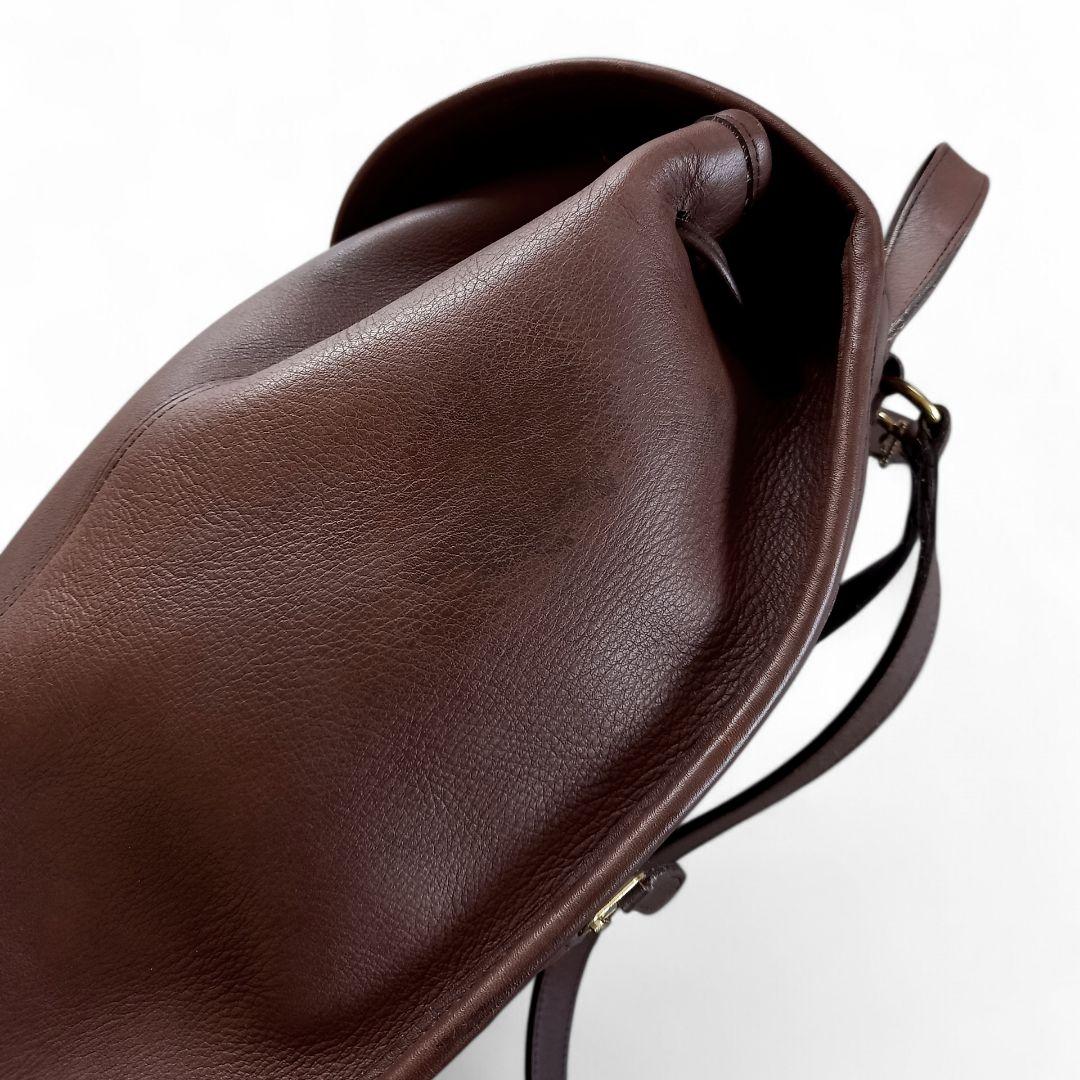 良品 90s Old COACH レザーリュック 本革 USA製 こげ茶 巾着