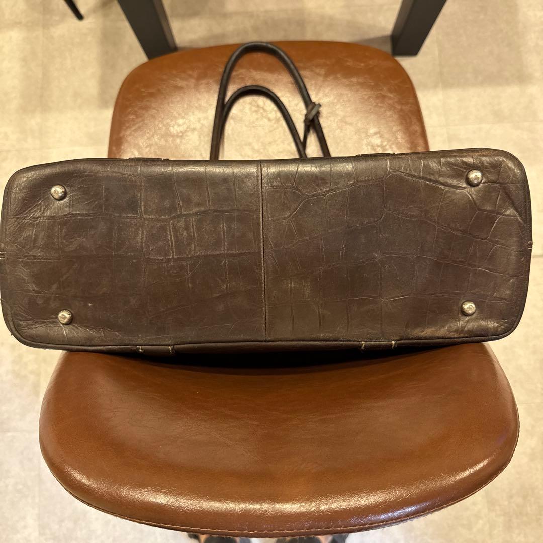 5,000円値下げ！バーニーズニューヨーク トートバッグ クロコ型押し ブラウン