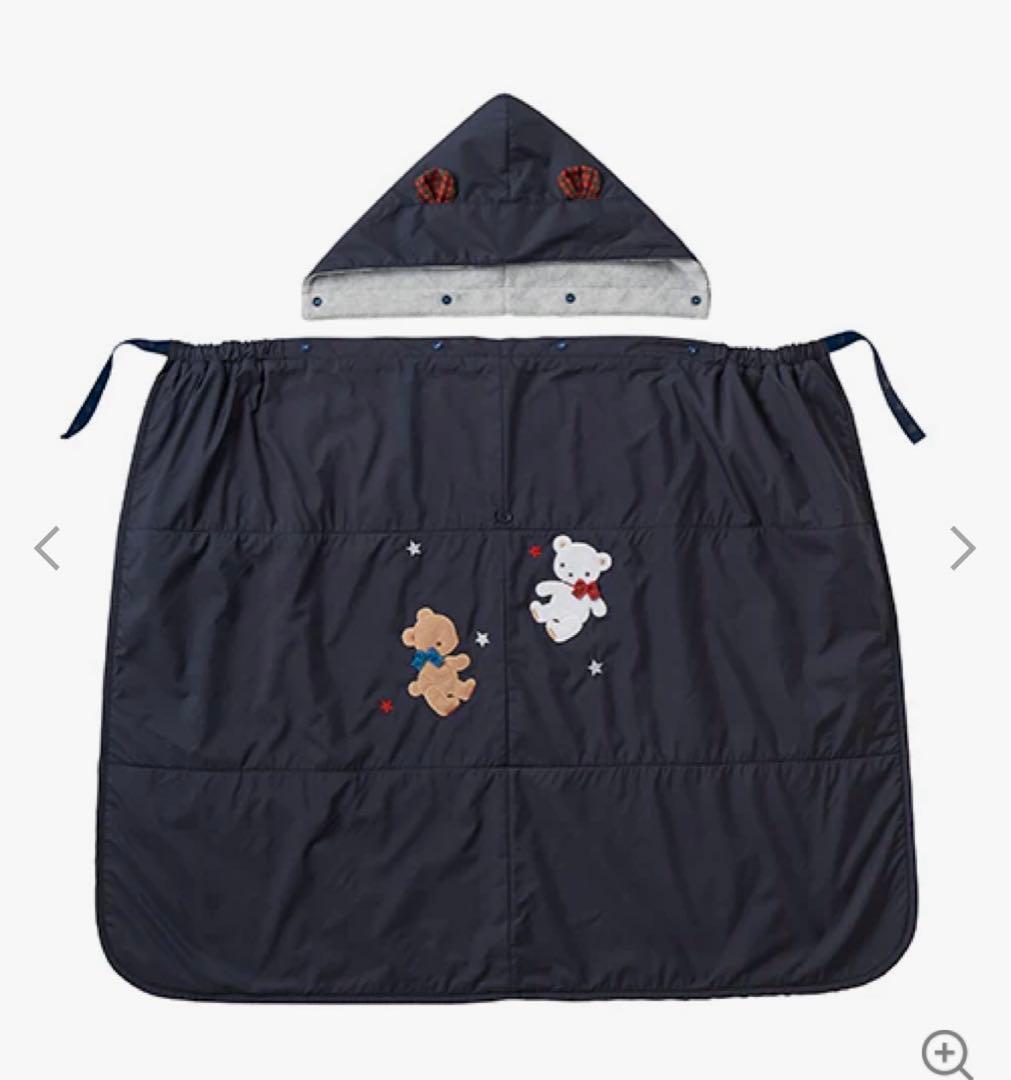 familiarファミリア　3wayブランケット　抱っこ紐　防寒　ベビーカー　紺