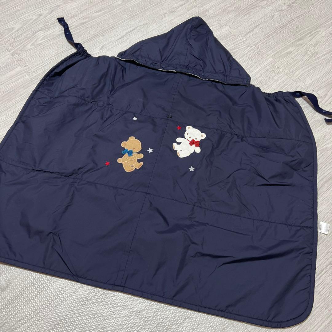 familiarファミリア　3wayブランケット　抱っこ紐　防寒　ベビーカー　紺