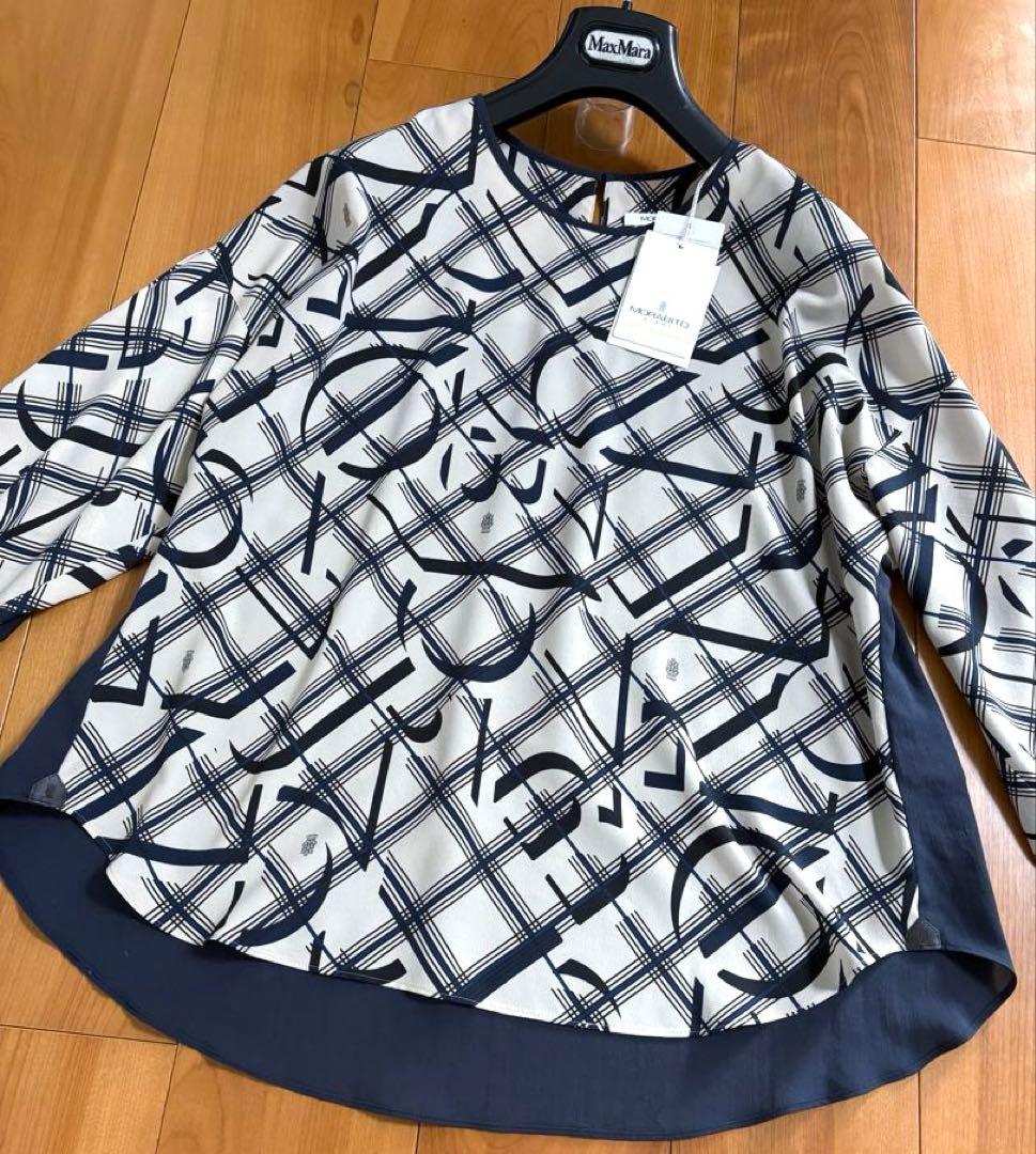 新品訳あり　モラビトブラン　カタログ掲載ロゴプリントブラウス¥63,800