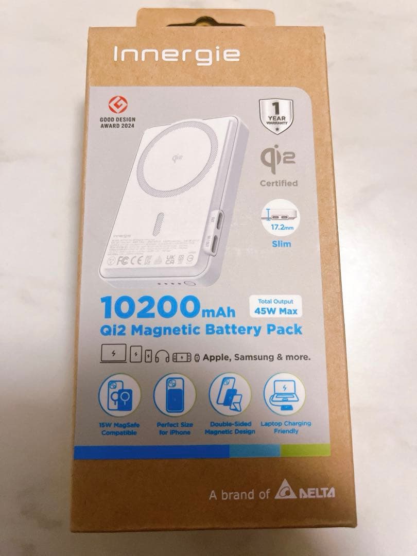 Innergie 10200mAh Qi2モバイルバッテリー