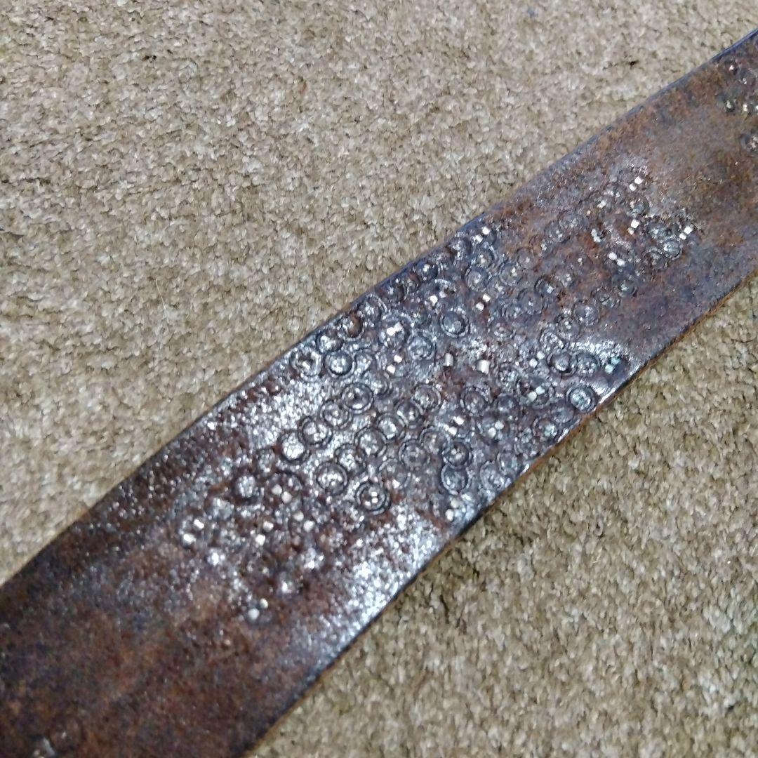 34inch HTC 茶芯 ネイティブ レザースタッズベルト ブラック