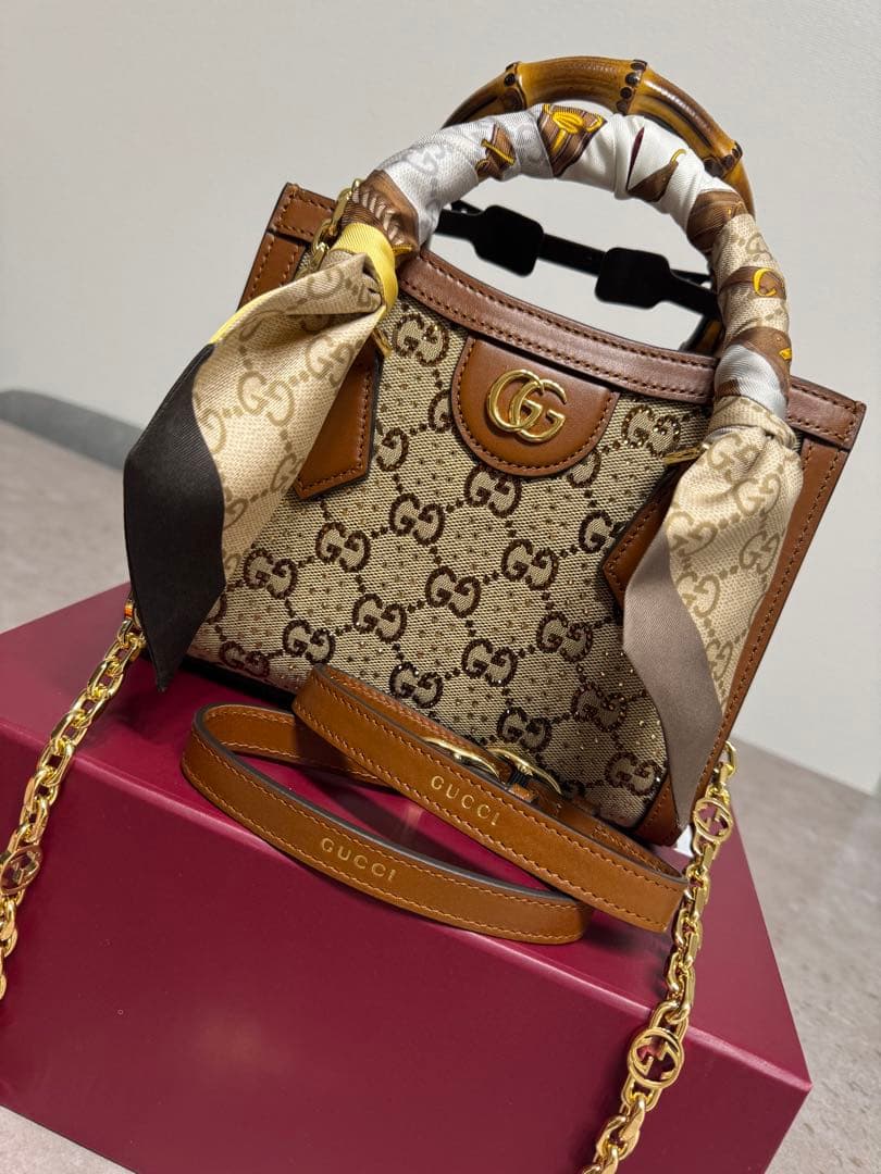 【新品】〔グッチ ダイアナ〕クリスタル ミニ トートバッグ