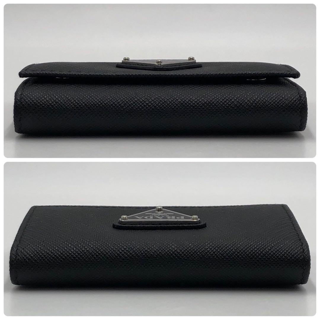 ［現行］プラダ　サフィアーノ　トライアングルロゴ　4連　キーケース　IC確認済み