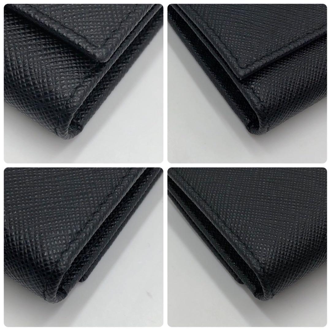 ［現行］プラダ　サフィアーノ　トライアングルロゴ　4連　キーケース　IC確認済み