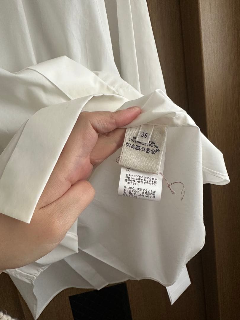 新品未使用　HERMES エルメス　ノーカラーシャツ　36
