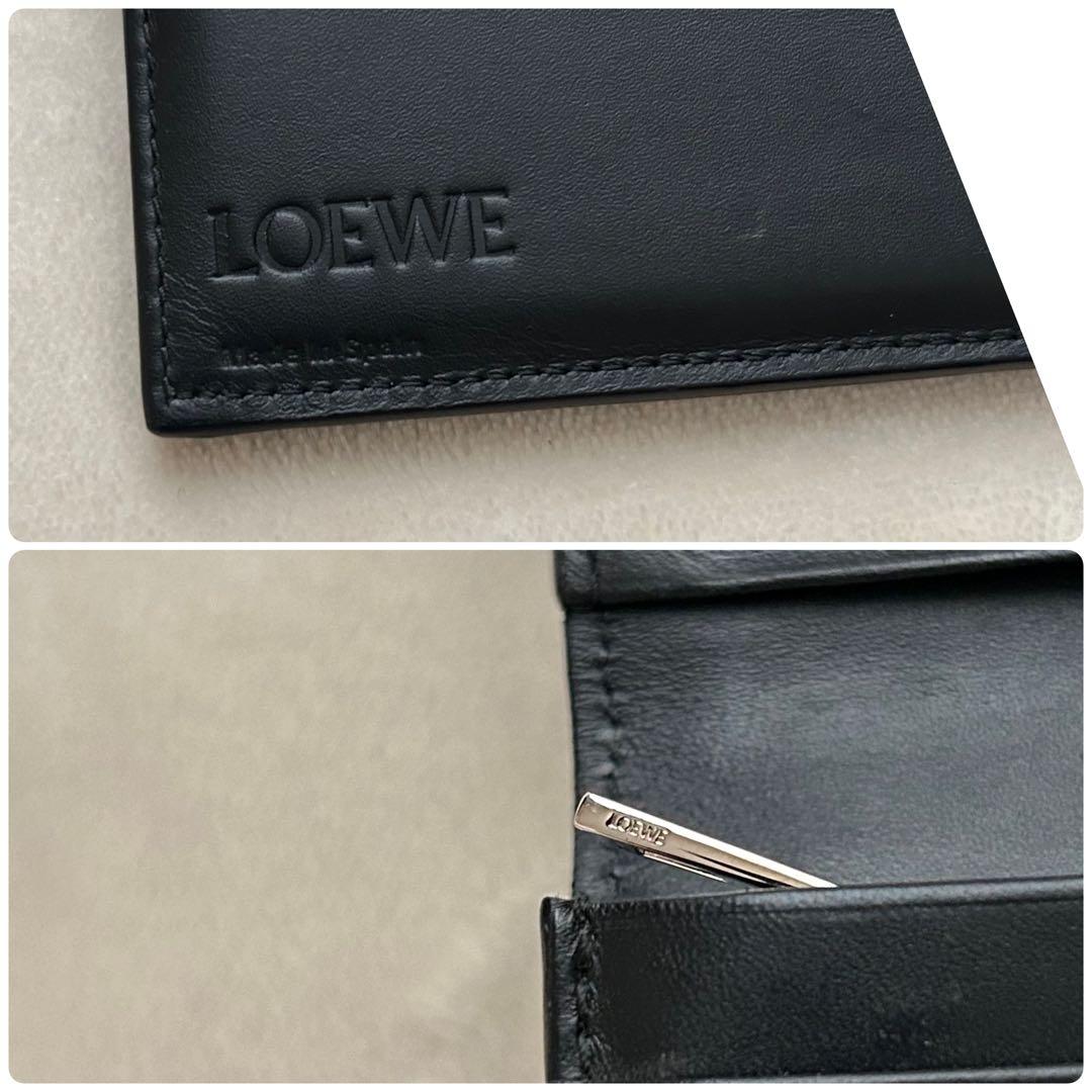 美品 LOEWE ロエベ 長財布 アナグラム 二つ折り財布 黒