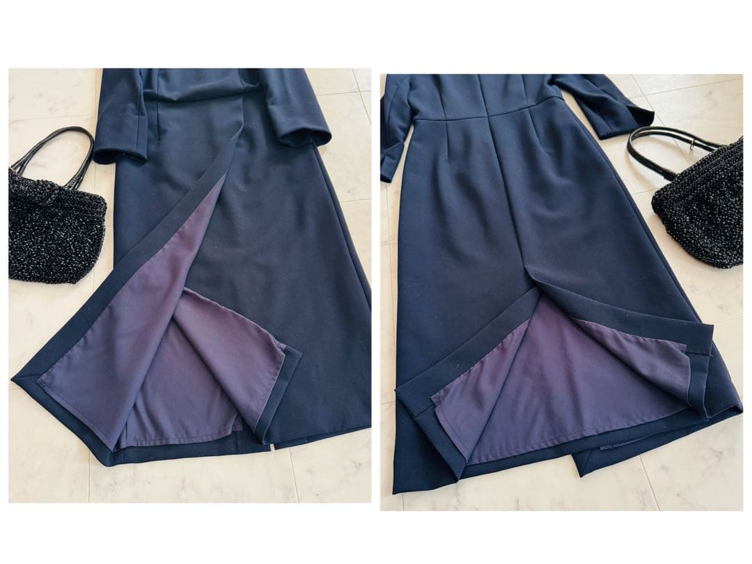 23AW エストネーション　フォーマル　ワンピース　ネイビー　入卒　お受験