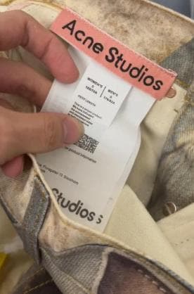 ✨ Acne Studios くま柄デザイン デニムデザインパンツ／ S