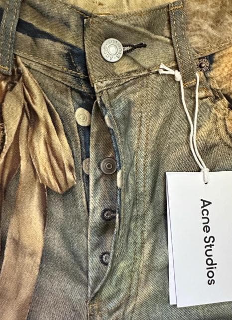 ✨ Acne Studios くま柄デザイン デニムデザインパンツ／ S