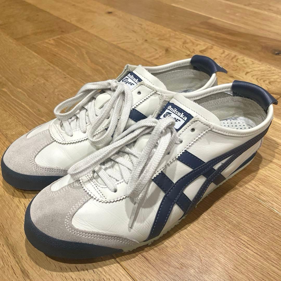 美品Onitsuka TigerオニツカタイガーMEXICO66 ネイビー27㎝
