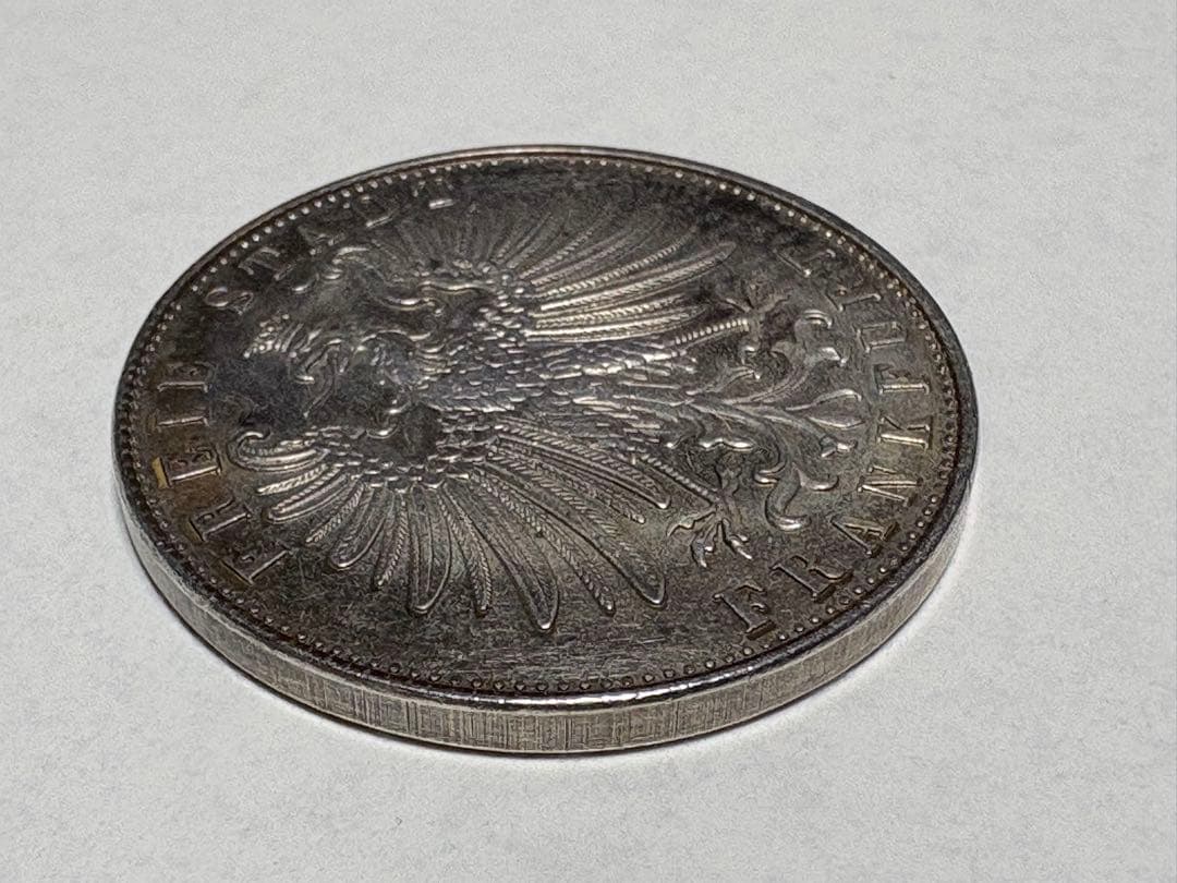 【銀貨保証】　ドイツ　フランクフルト　1ターレル銀貨　17.54g 1862年銘
