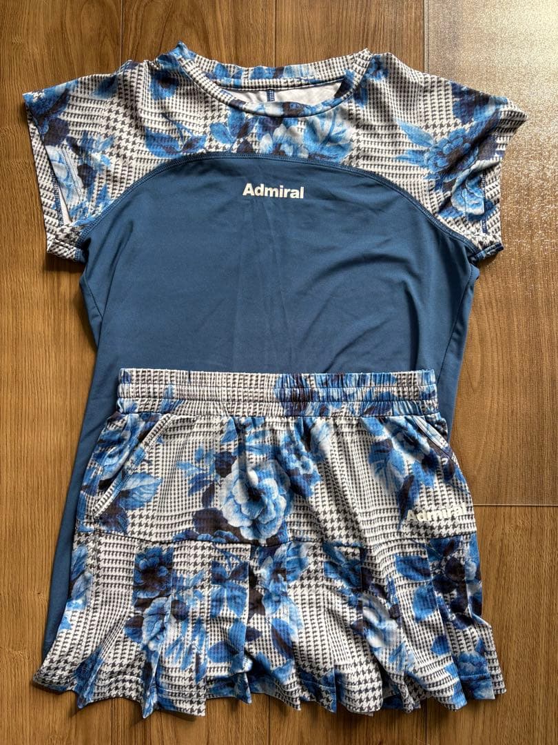 アドミラル　テニスウェア　レディース　上下セット　ブルー　花柄　Sサイズ