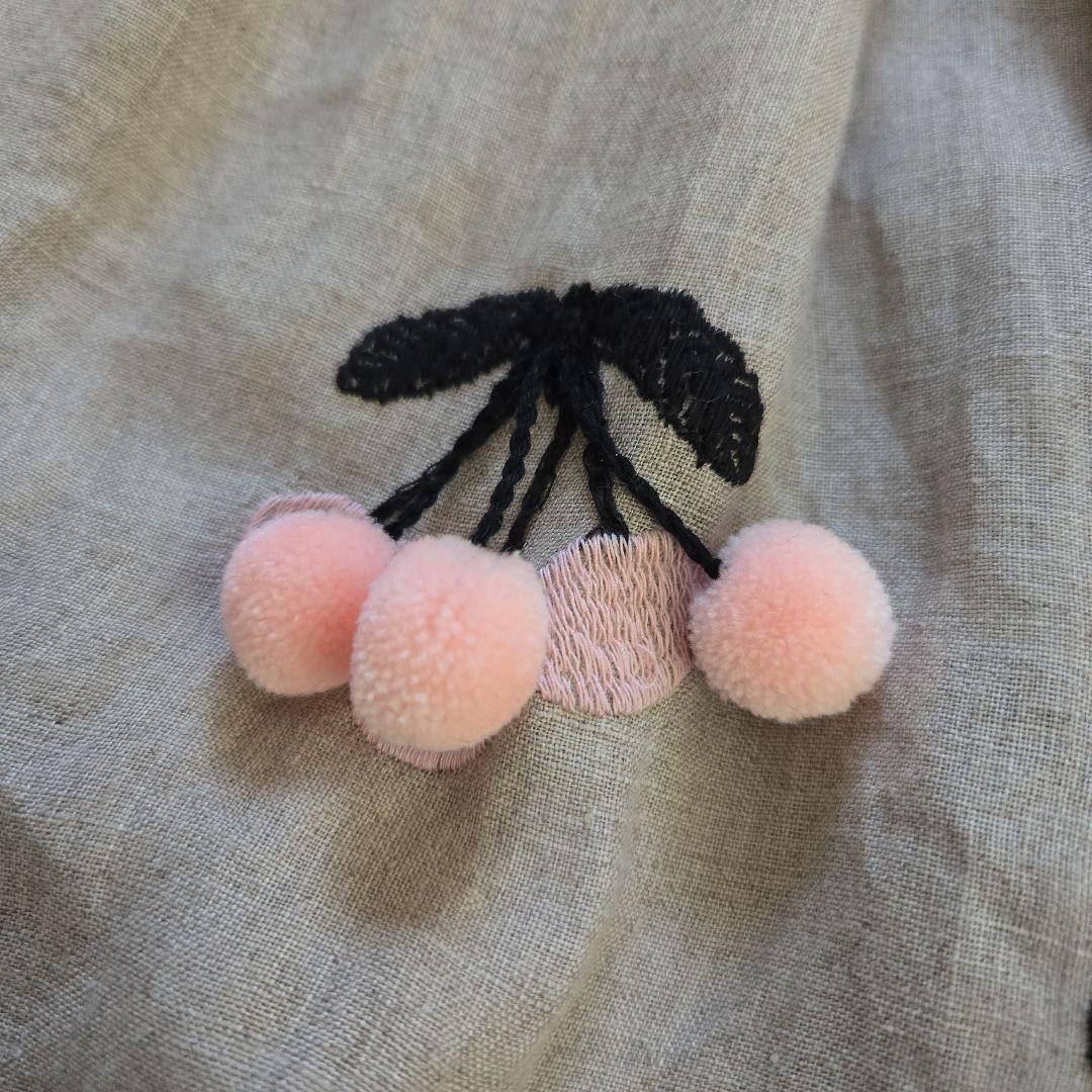 yukiemon ユキエモン リネン ピンタック 刺繍 ロング スカート M