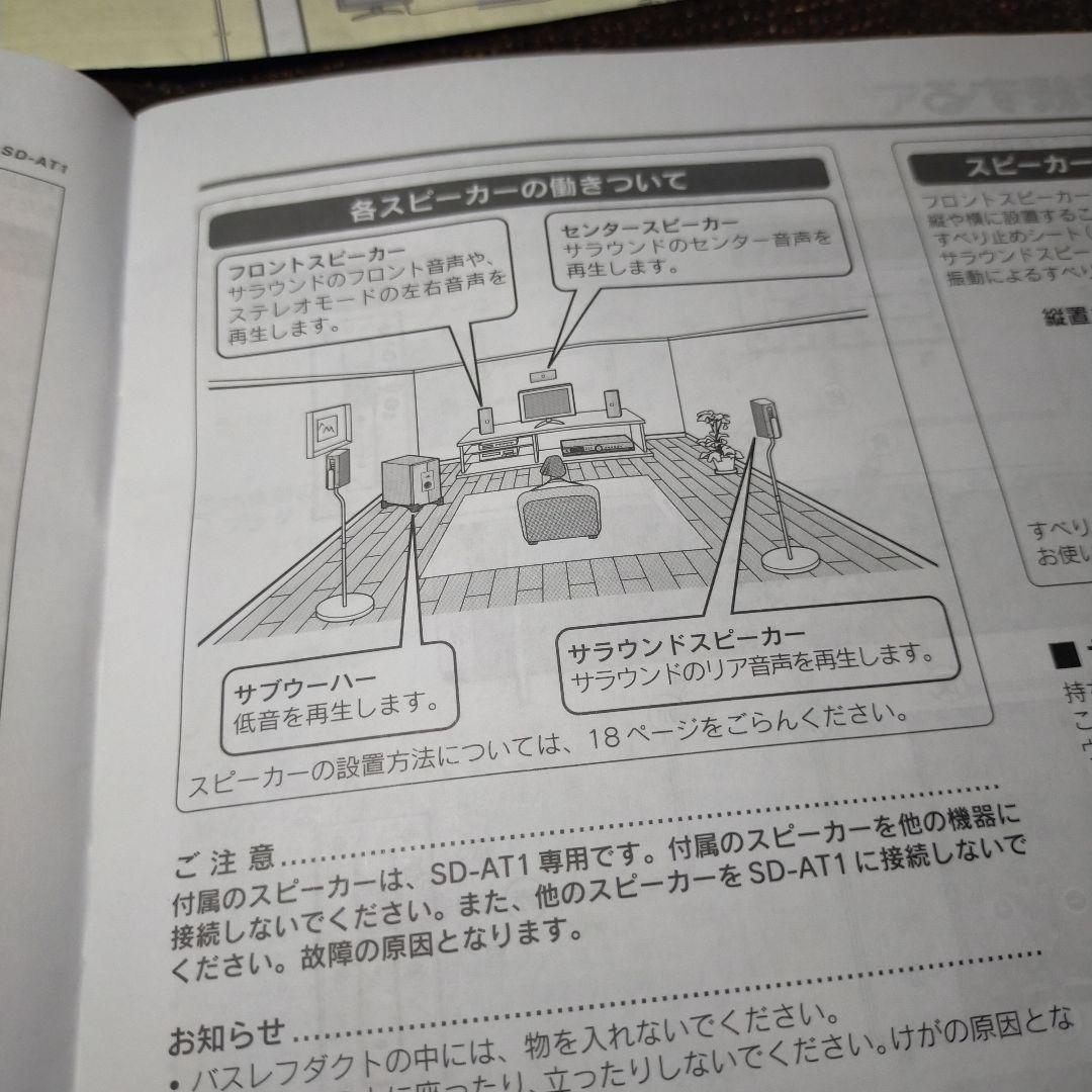 シャープSHARP5.1chシアターサラウンドスピーカーシステムSDAT1アンプ
