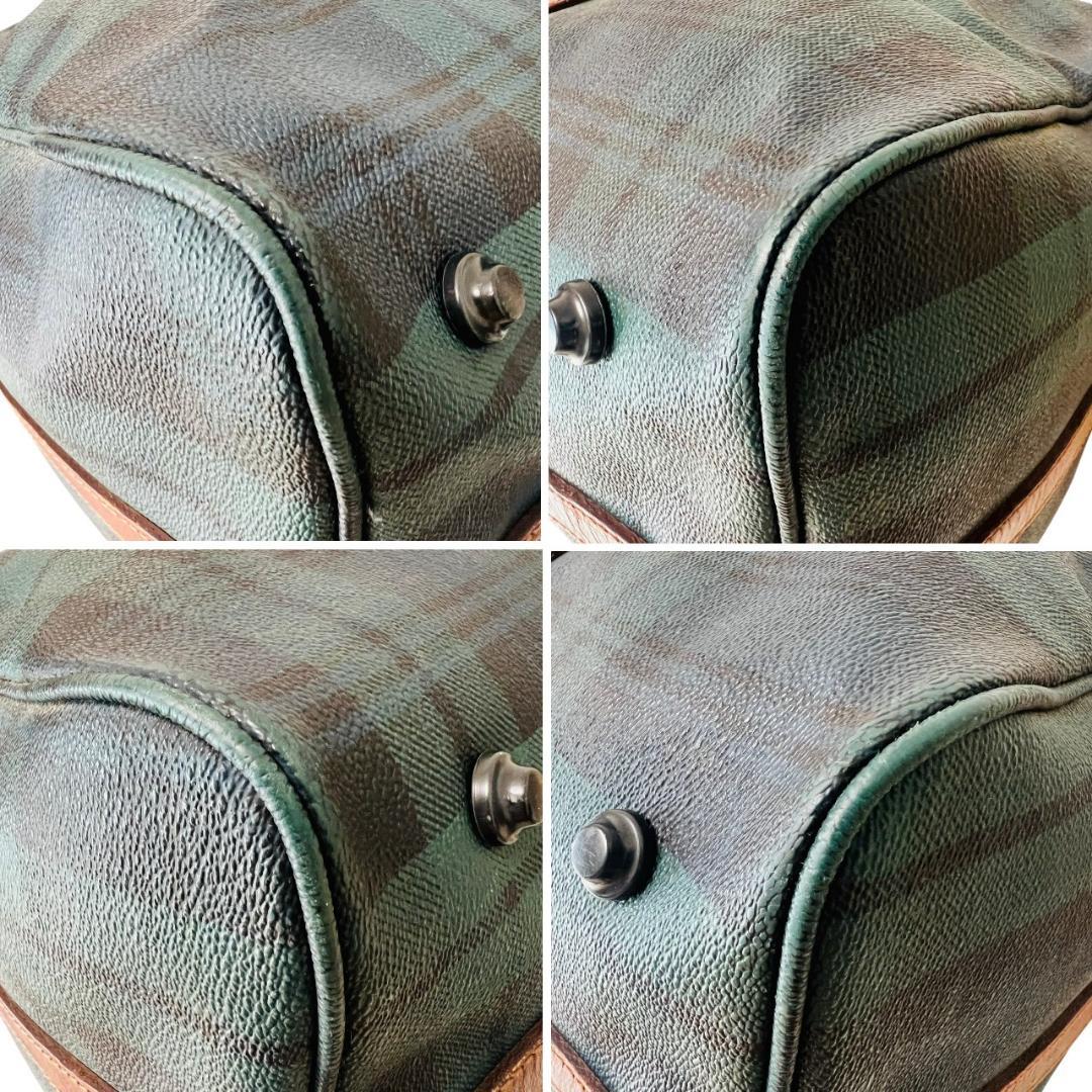 【良品】POLO RALPH LAUREN ボストンバッグ 大容量 チェック 緑
