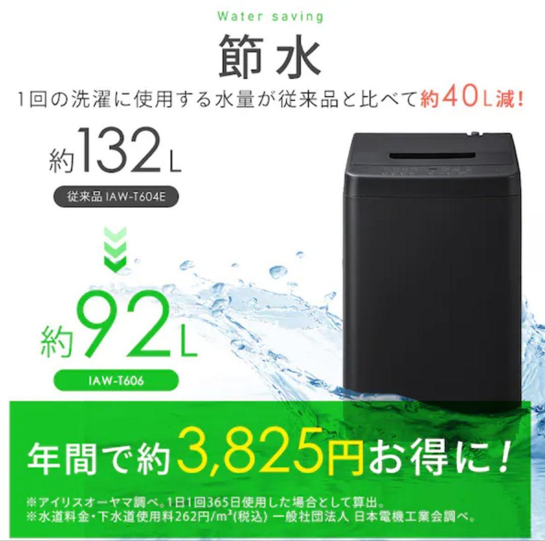 25年製 IRIS OHYAMA 6kg 全自動洗濯機 IAW-T606