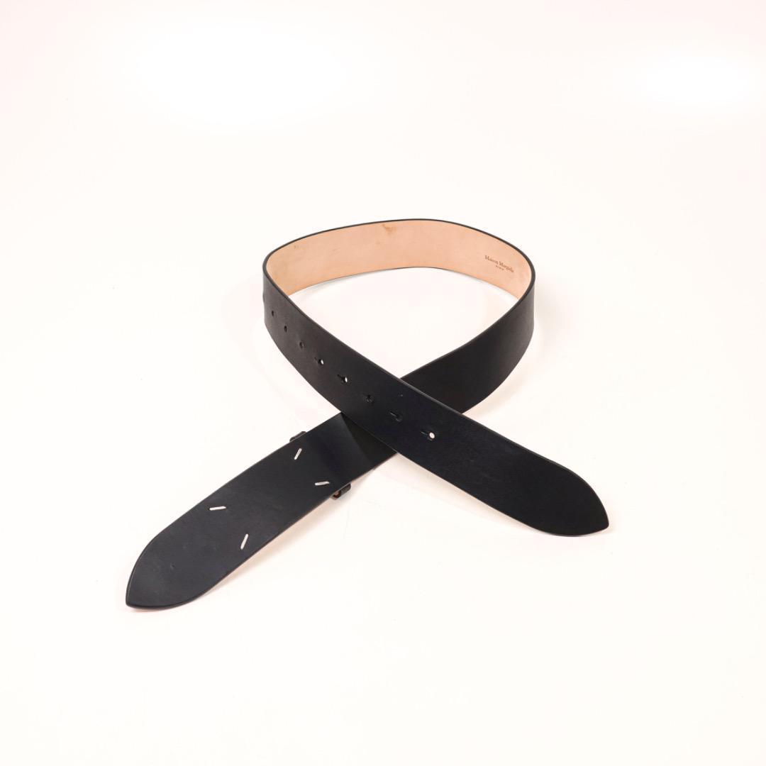H2588P◾️メゾンマルジェラ　ブラックレザーベルト