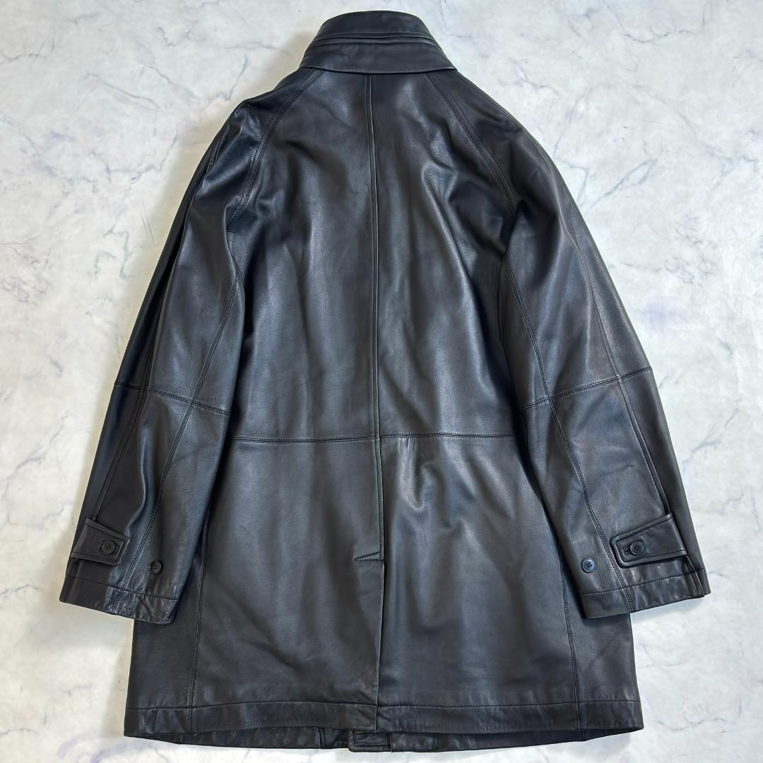ダーバン 羊革 ラムレザー ステンカラーコート レザーコート 黒 XL tv3