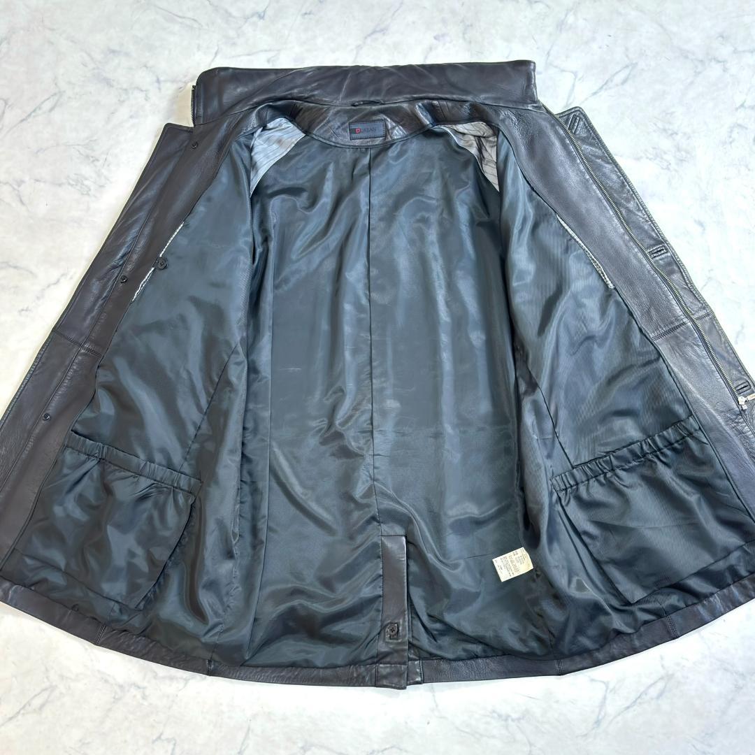 ダーバン 羊革 ラムレザー ステンカラーコート レザーコート 黒 XL tv3