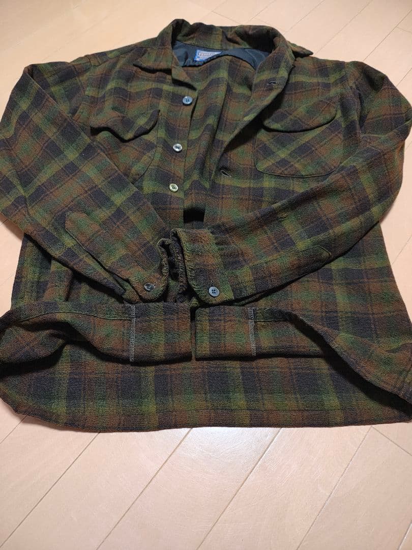 ペンドルトン Pendleton 60s ボードシャツ オープンカラー ブラウン