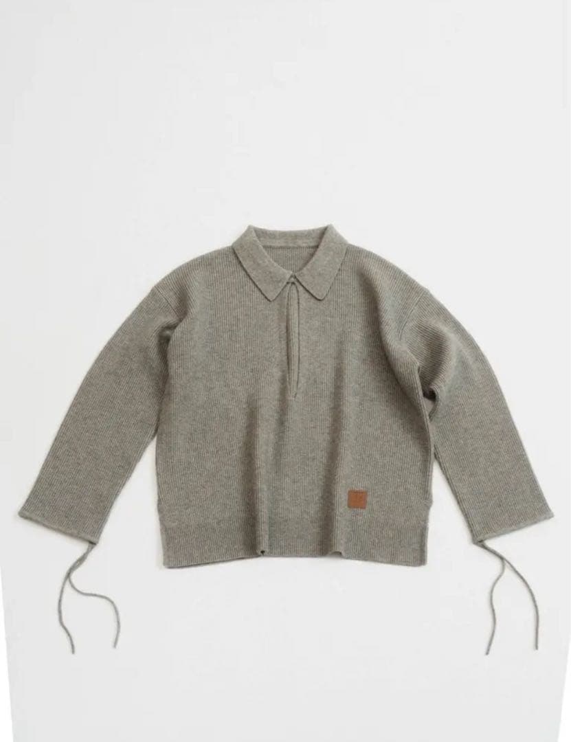 ⭐︎値下げ⭐︎Knuth Marf/スリットネック ルーズニット (グレー)