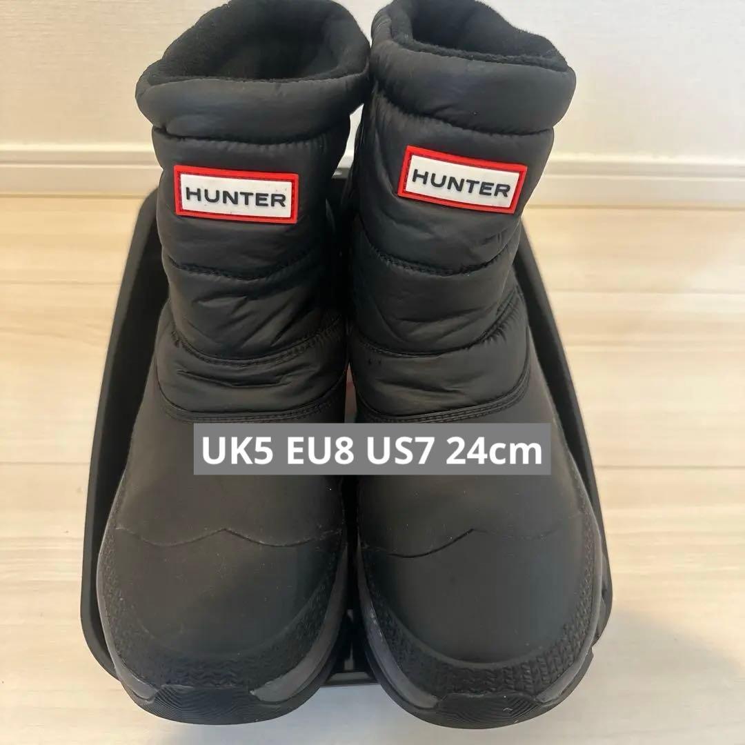 HUNTER ブラック スノーブーツ　ハンター　UK5 EU8 US7 24cm