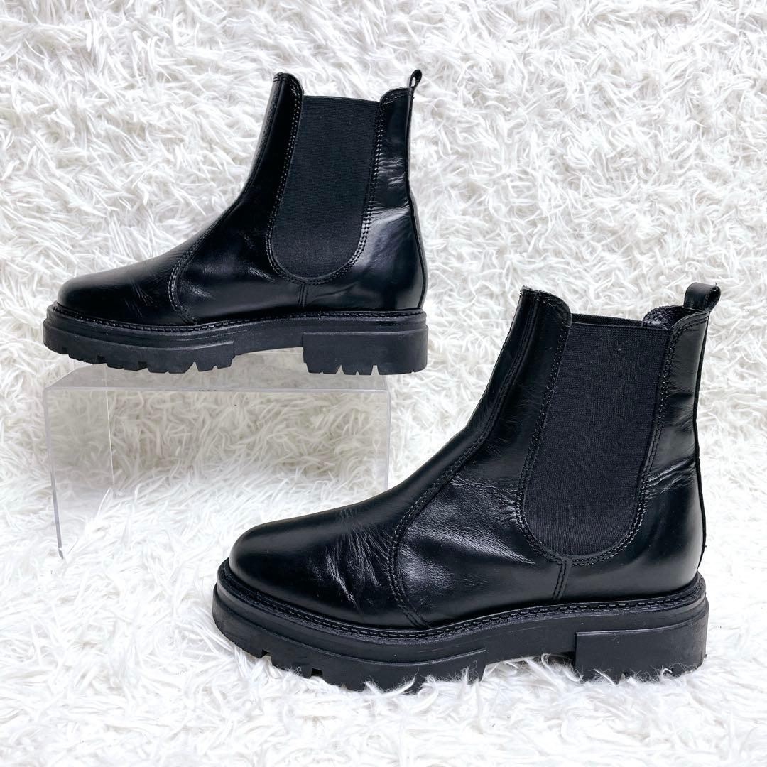 ENESS エネス サイドゴアブーツ 38 ブラックトラックソール 厚底