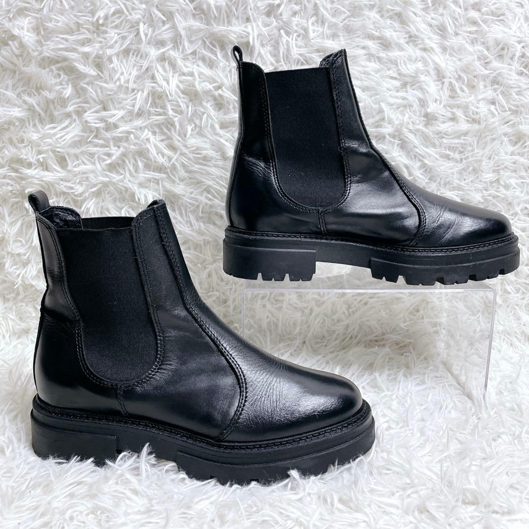 ENESS エネス サイドゴアブーツ 38 ブラックトラックソール 厚底