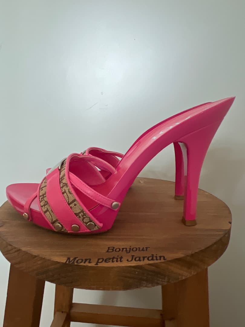 Dior ピンク ミュール　ヴィンテージ