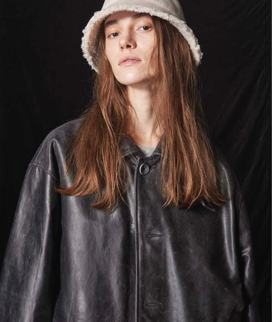 今週限定価格❗️メゾンスペシャル　バッファローレザードレスオーバーカーコート