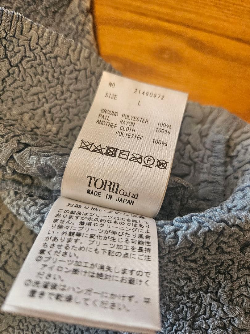 トリイユキ　YUKI　TORII　Gプリーツ　L