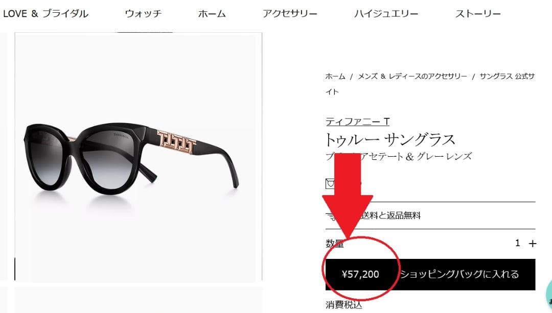 定価約6万ティファニーTiffany&Coサングラス眼鏡メガネめがね国内正規品